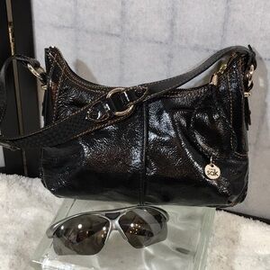 The Sak black leather shoulder bag